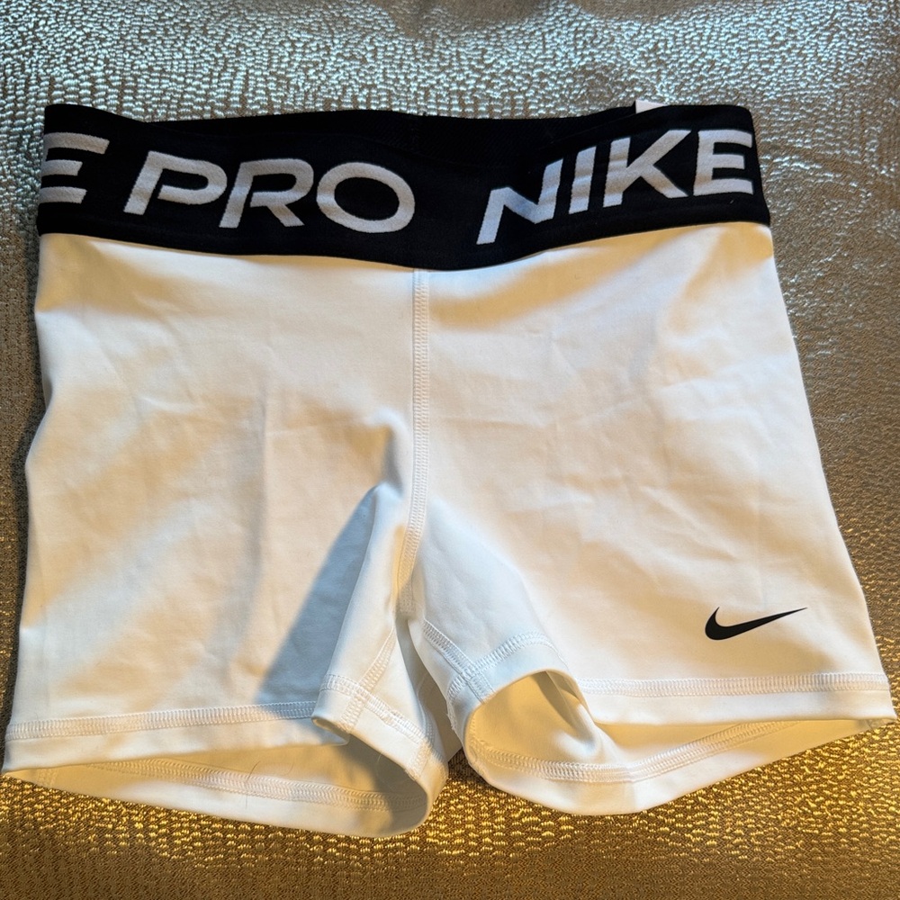 Nike Women's Black and White Athletic Shorts